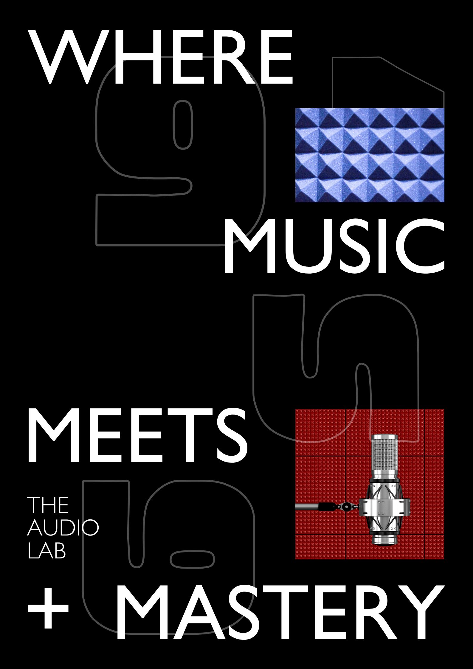 black dj music recording studio poster