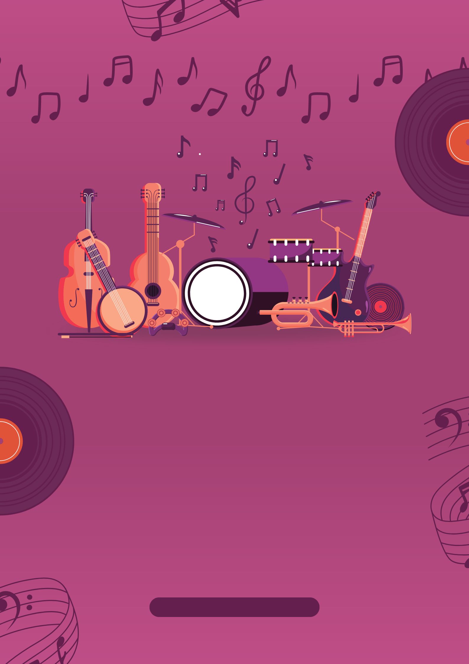 purple and orange gradient illustrated online music course poster