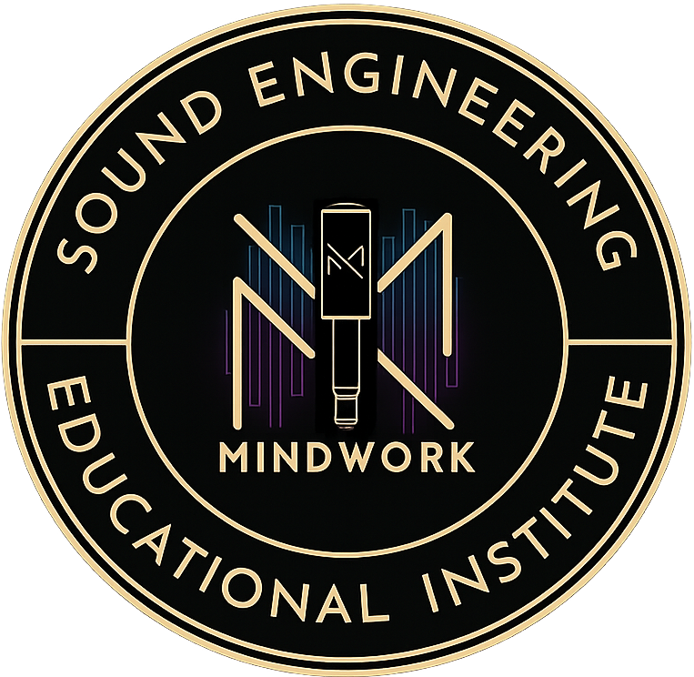 sound engineering logo with microphone